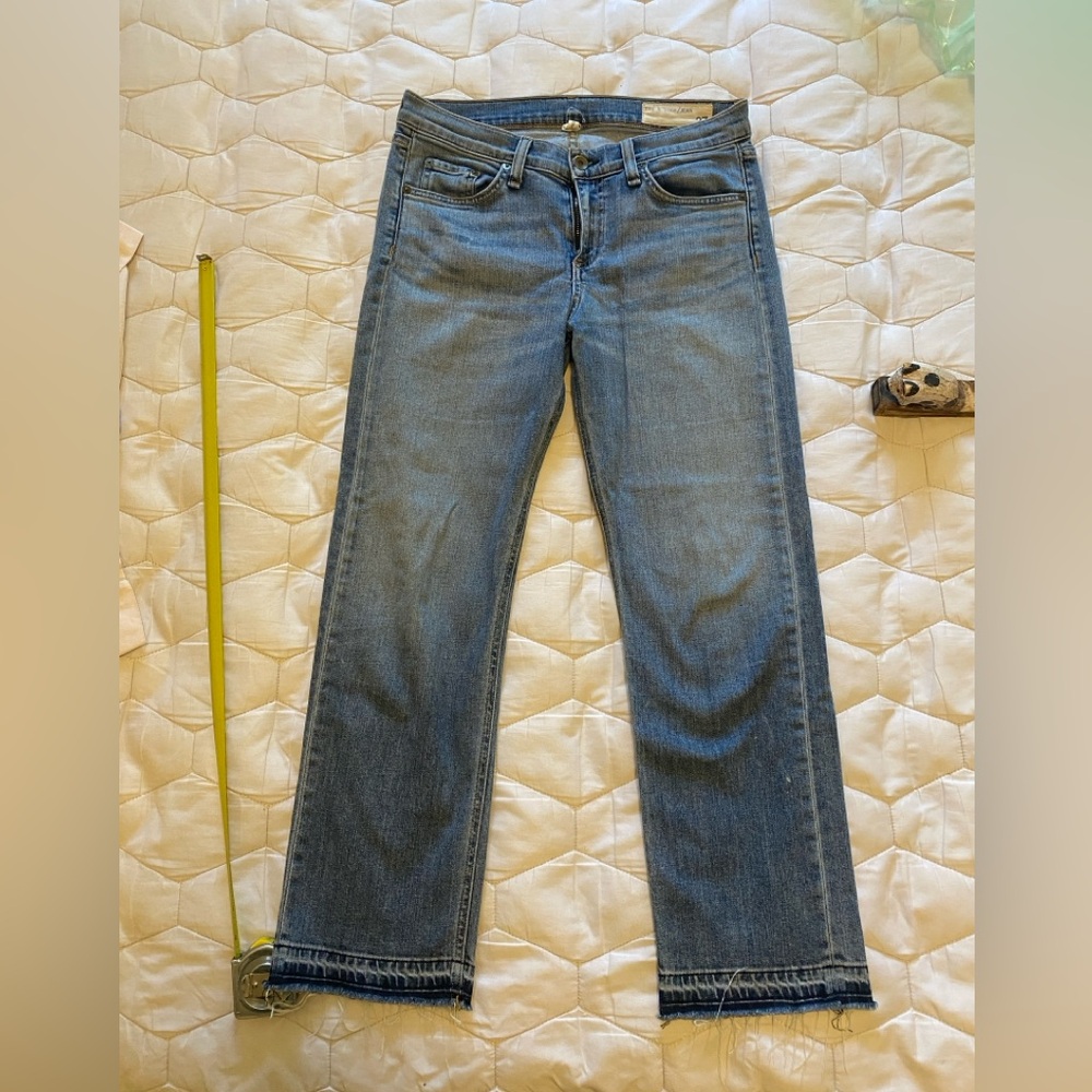 rag & bone straight leg crop light wash jeans size 27 - Picture 4 of 8